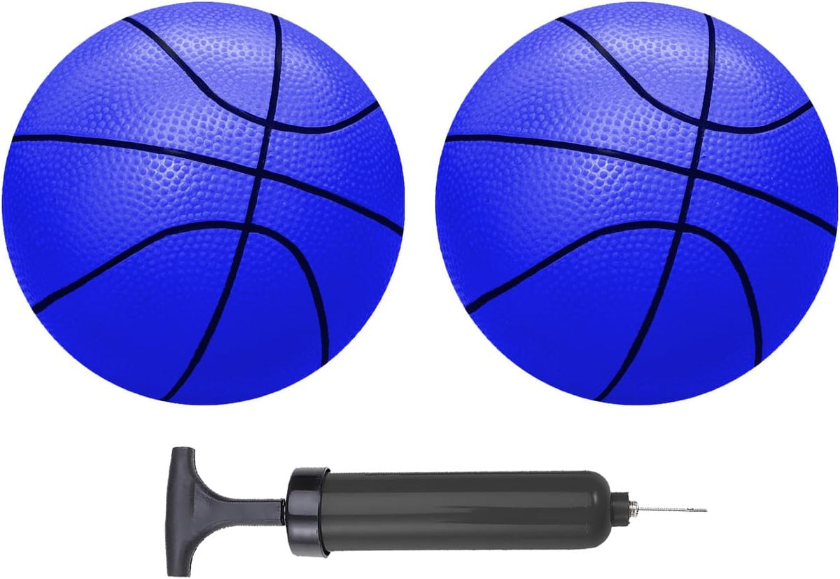 ABAJI Mini Basketballs 2 Pack 5" Set with Pump Needle Durable - Blue