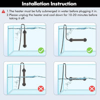 Orlushy 25W Submersible Small Fish Tank Heater with Free Thermometer, Preset Temperature 78℉ Aquarium Heater for 1-5 Gallon Freshwater & Saltwater Tank