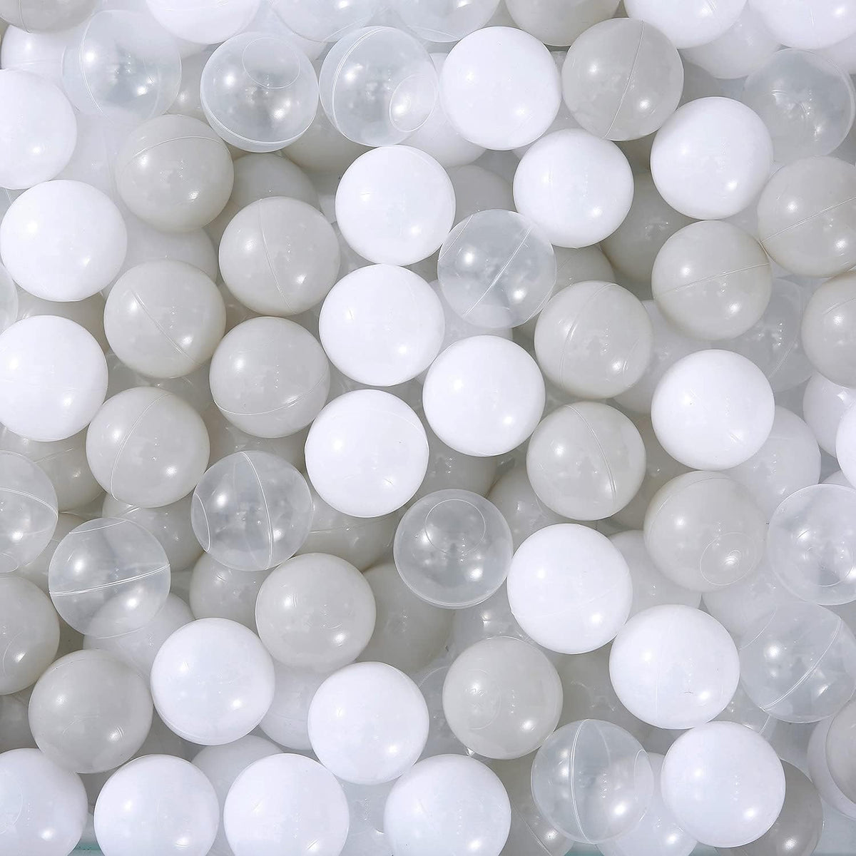 MoonxHome Ball Pit Balls for Toddlers - C_white&transparent&light Grey / 100
