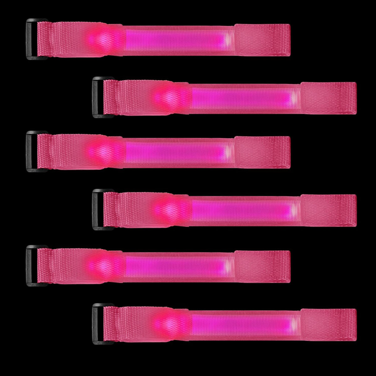 M.best 8pcs LED Light Up Bracelets Glow Flashing Wristbands Glow - 8pcs Pink - image 3