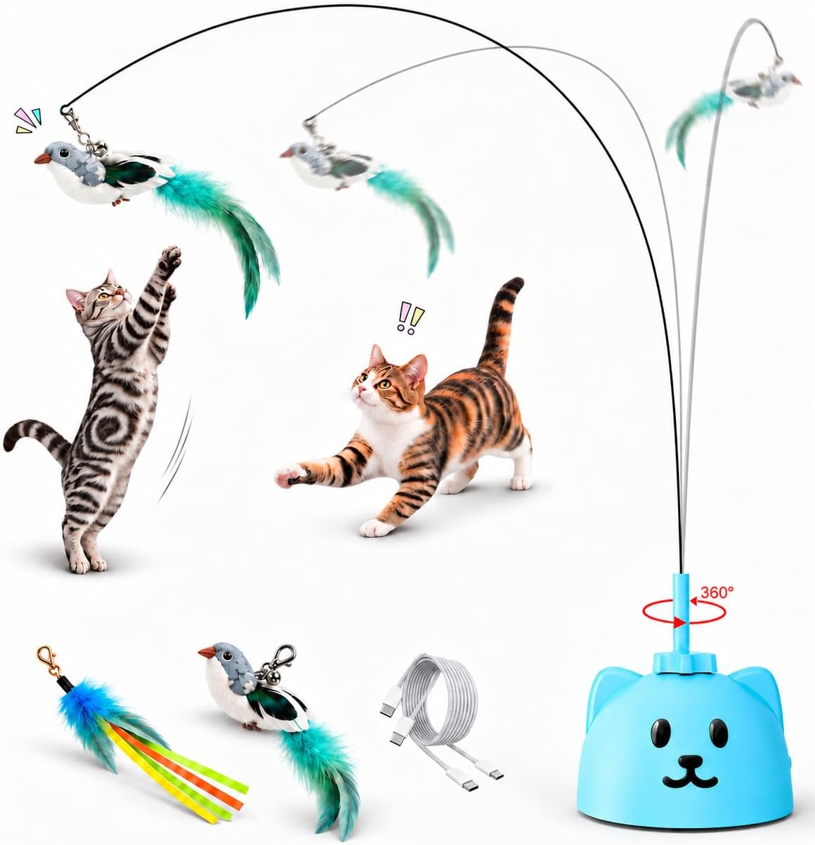 Interactive Cat Toys for Indoor Cats - Blue