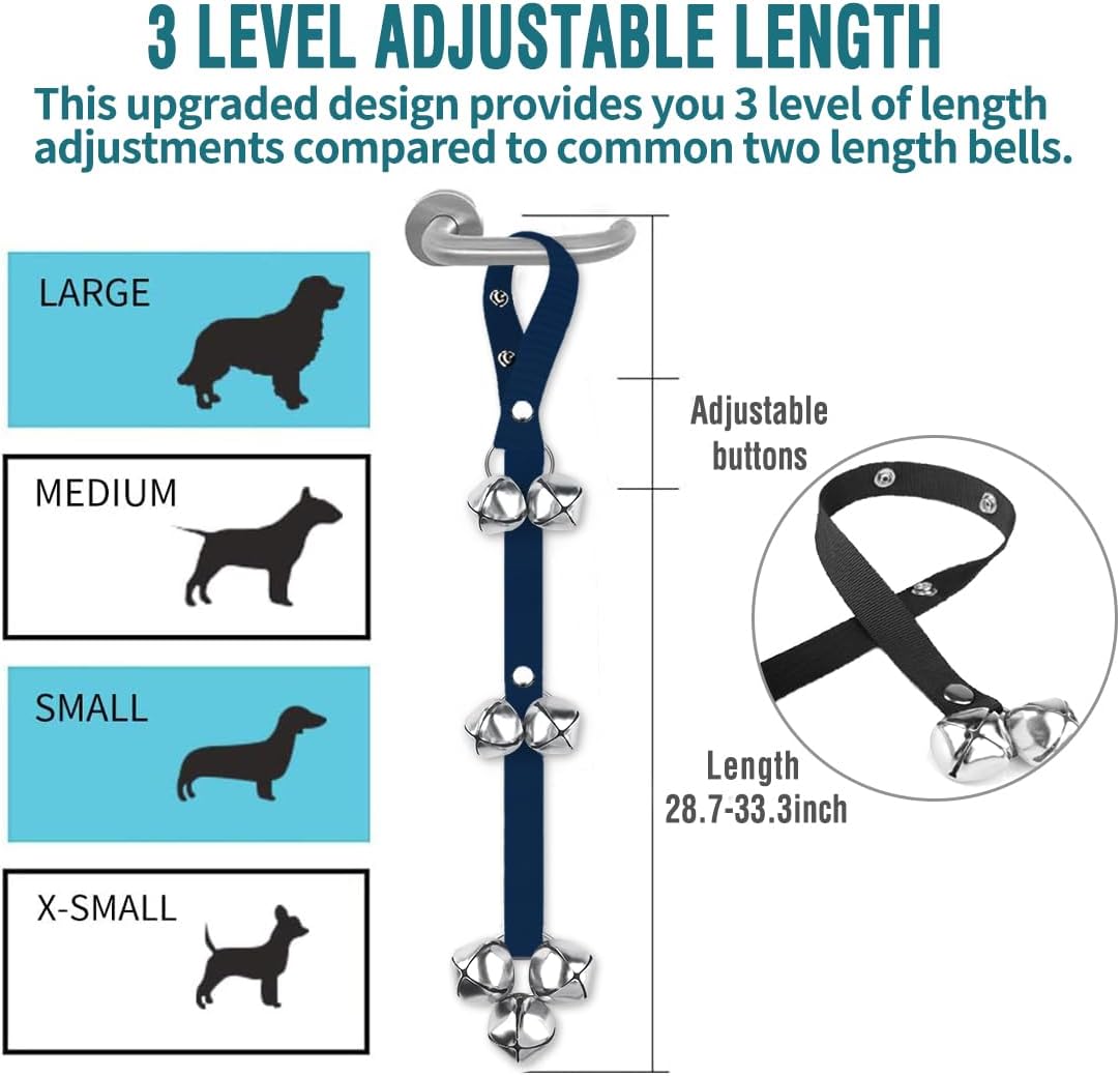 BLUETREE Dog Doorbells Premium Quality Training Potty Great Dog Bells - 07-Navy - image 3