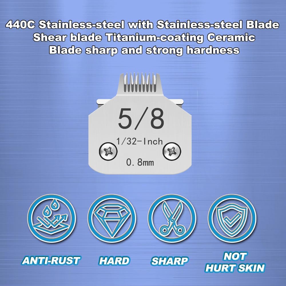 TRAH 3-3/4FC Blade Dog Grooming Clipper Replacement Blades Compatible - 5/8 0.8mm - image 3