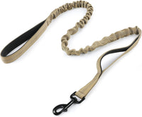rabbitgoo Tactical Dog Leash, Heavy Duty Training Bungee Lead – Essentials for Dogs - Brown / Max: 6ft
