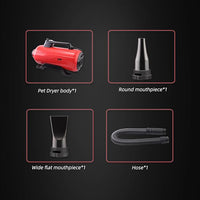 Dog Pet Dryer, 3000W High Velocity Pet Dryer Adjustable Speed Dog Grooming Blower Double Motor, Pet Grooming Hair Drying(4HP), Hot Air Dog Hair Dryer Blower with 2 Nozzle