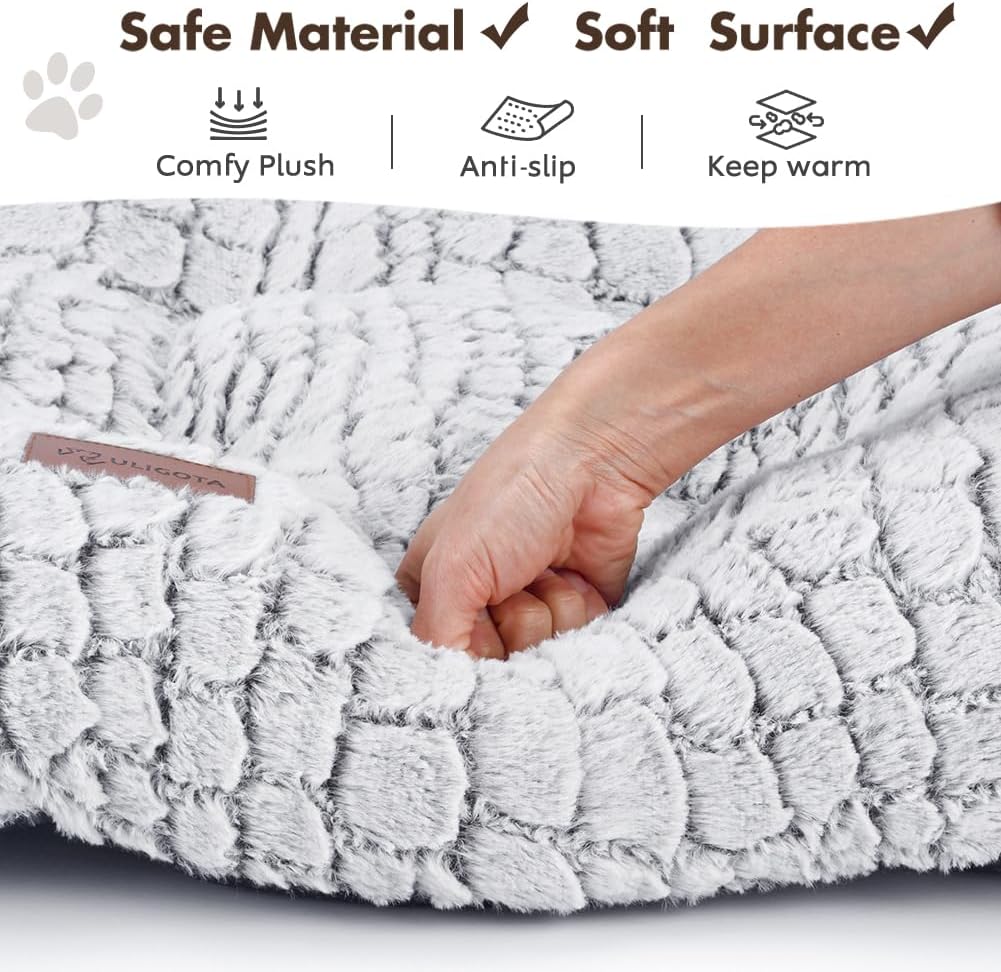 Dog Bed Crate Pad for Small Dogs 24"x18" Coffee – Essentials for Dogs - X-Large 42"x28" / White - image 4