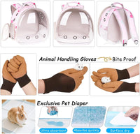 Portable Small Animal Backpack Travel Breathable Pet Carrier Bag - Flower Print / Backpack - image 3