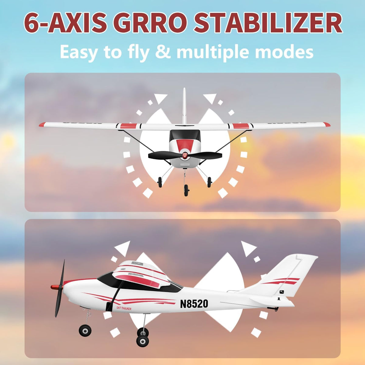 HAWK'S WORK 2 CH RC Airplane, RC Plane Ready to Fly - 4ch-white-brushless - image 4