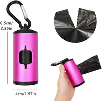 Aluminum Dog Poop Bags Holder with Carabiner Metal Pet Waste Bags - Pink / 1 Count (Pack of 1) - image 2