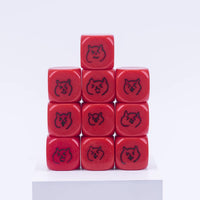 22MM Rounded Blank Six Sided Dice Lianshi Teaching Created Sesources - 10Pcs / Red - image 3