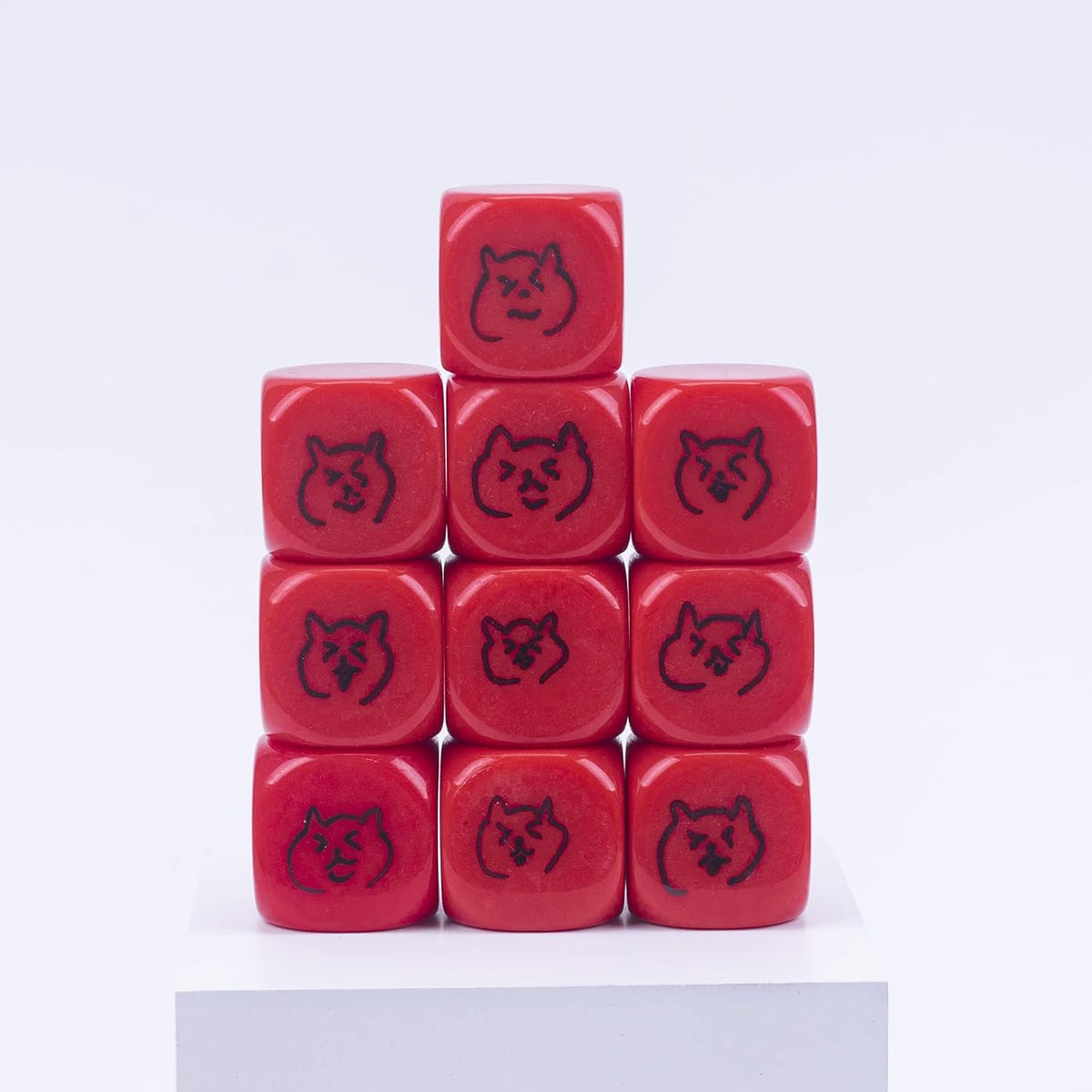 22MM Rounded Blank Six Sided Dice Lianshi Teaching Created Sesources - 10Pcs / Red - image 3