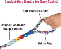 5FT Braided Cotton Rope Leash for Small, Medium and Large Dogs - Colorful Carousel - image 3