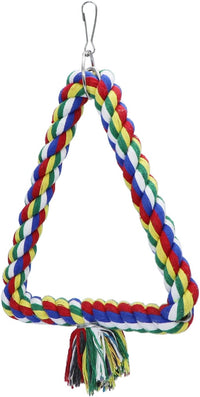 Bird Triangle Rope Swing Colorful Perch Chewing Toy for Parrots - S - image 3