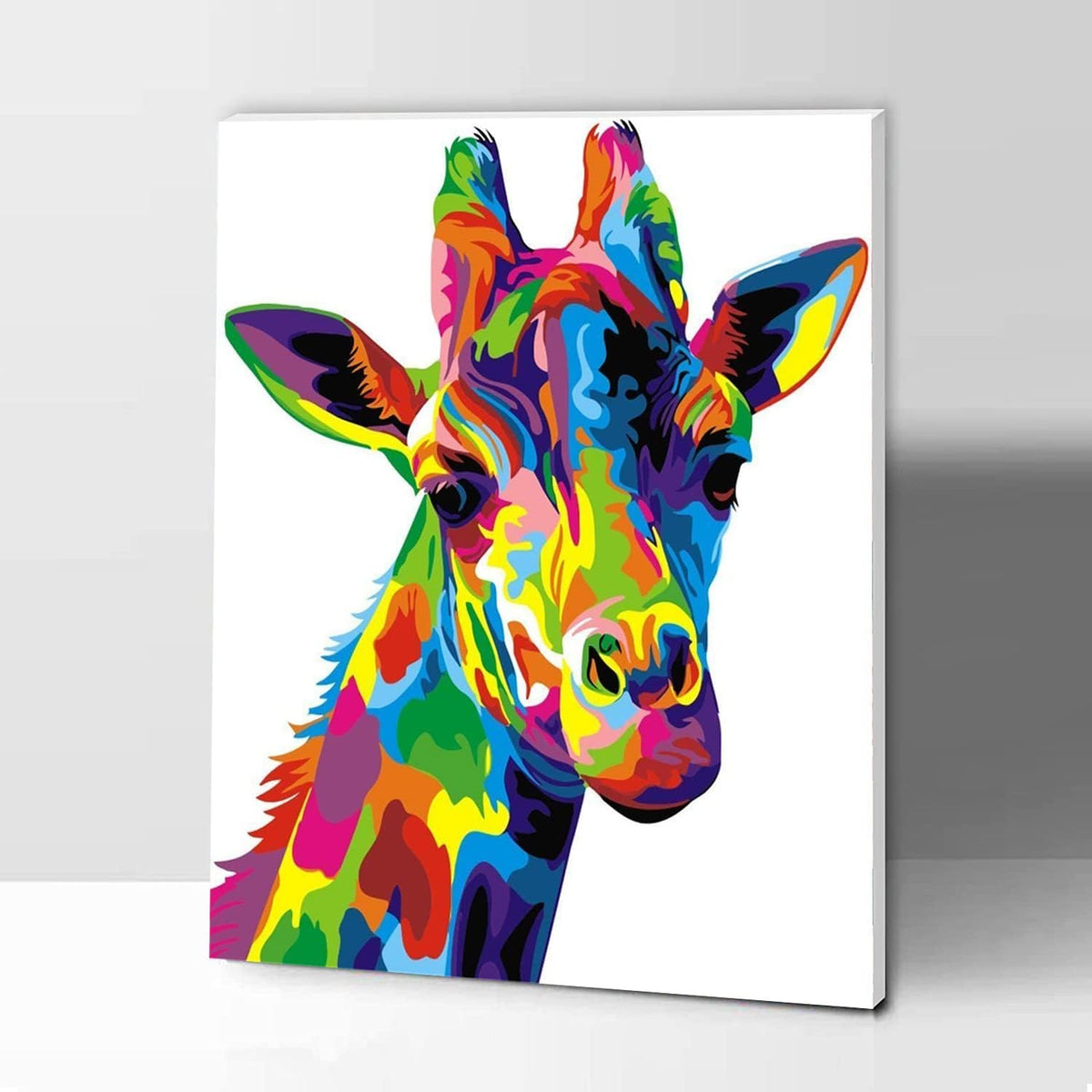 Komking paint by numbers kit for adults, colorful wolf design on 16x20 inch canvas - view 7
