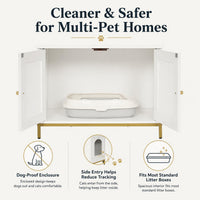 28.3" L Cat Litter Box Enclosure with Metal Frame - 28.3"L / White - image 3