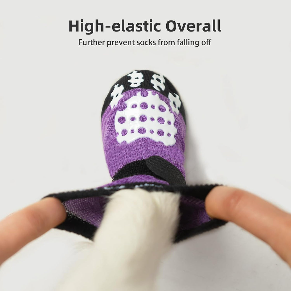 PUPTECK Anti-Slip Dog Socks with Double Sides Grips for Small Medium - Purple / Medium (4 Count) - image 3