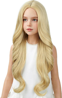 Edivd kids ginger wig with long orange wavy curls - view 2