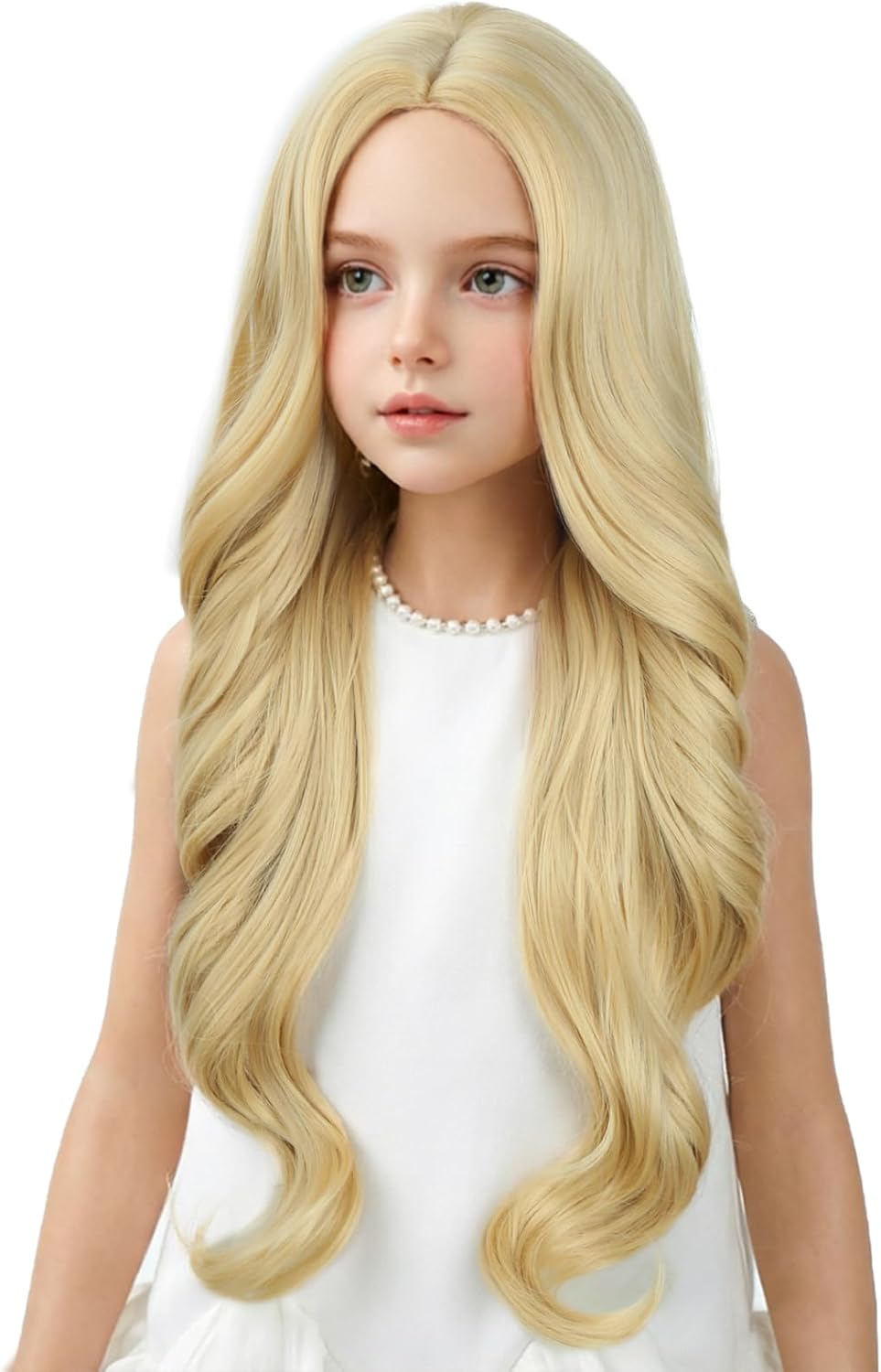 Edivd kids ginger wig with long orange wavy curls - view 2