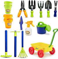 Dimple Garden Wagon & Tools Toy Set, Kids Gardening Set - Yellow - image 3