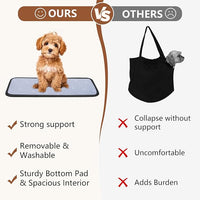 Dog Purse Carrier for Small Dogs, Cats, and Puppies – Soft-Sided Travel Pet Tote Bag with 4 Large Pockets, Foldable, Lightweight, Fits Pets up to 15 lbs, for Travel, Outings (Black)