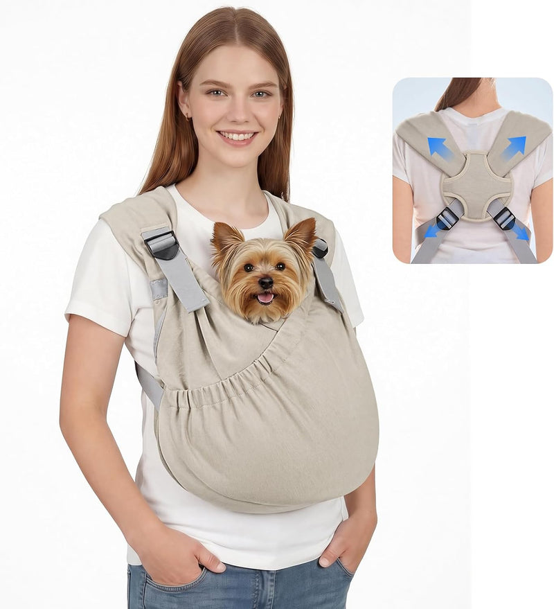 Supet Dog Sling Carrier for Pets - Oat / Plus ( 11 - 18Lbs )