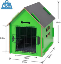 Dog House Indoor for Small Dogs or Cats, Cozy Wooden Design, Small Indoor Bed House, with Air Vents and Elevated Floor Warm Dog Cave (Green)