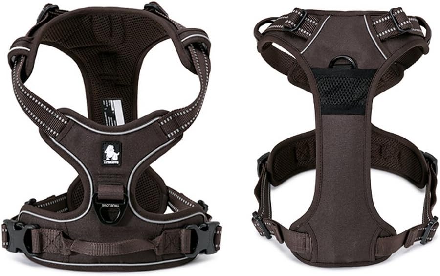 TRUE LOVE Adjustable No-Pull Dog Harness Reflective Pup Vest - M / Brown - image 3