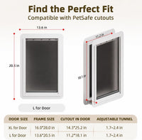 URSPET Medium Dog Door for Wall, 3-Flap Insulated, Steel Frame - White / Large / For Door - image 2