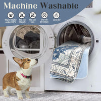 Washable Pee Pads for Dogs, Non-Slip Potty Pads - Navy & Ecru / 36"x36" (Pack of 2) - image 3