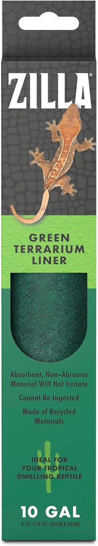 Zilla Reptile Terrarium Bedding Substrate Floor Liner, Green - 9.75" x 19.75"