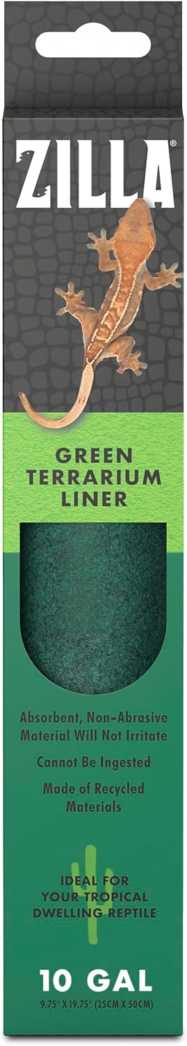 Zilla Reptile Terrarium Bedding Substrate Floor Liner, Green - 9.75" x 19.75"
