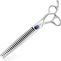 JASON 8" 26 Tooth Chunkers Shears for Dogs Ergonomic Cats Grooming Scissors Texturizing Blending Thinning Shear Pets Trimming Kit with Offset Handle Sharp Comfortable Scissor