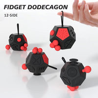 Fidget Dodecagon-12 Sided Fidget Toy Cube for Kids - A4 Black Red - image 2