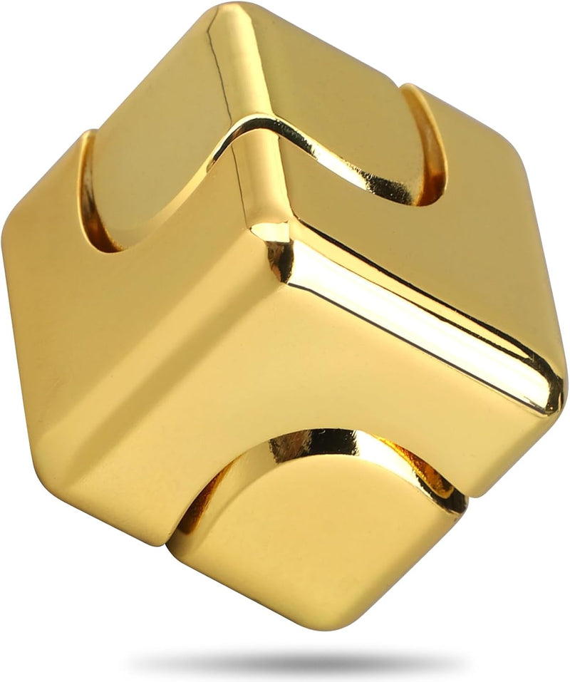 Umnodobn 1.2 inch metal fidget cube spinner with neon metallic finish