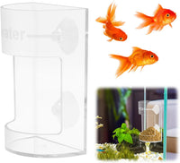 2Pcs Aquarium Fish Feeder Feeding Tray with Suction Cup - 3.Transparent
