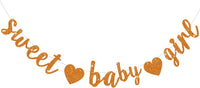BEISHIDA Pre-Strung Glitter Champagne Girl Baby Banner Baby Shower - Orange
