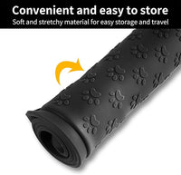 Ptlom Pet Placemat for Dog and Cat, Waterproof Non-Slip Silicone Feeding Bowl Mat Prevent Food and Water Overflow, Puppy Dish Feeder Fountain Trays Suitable for Medium and Small Pets, Black