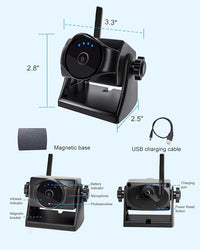1080P Magnetic Wireless Backup Camera, WiFi Hitch Camera with Long-Lasting Battery,Night Vision,IP69K, Easy Installation for RVs, Trucks, Trailers, Compatible with iPhone,iPad, Android Devices