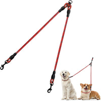 Taglory Double Dog Leash Coupler for Two Dogs - 30 Inch (Pack of 1) / Red
