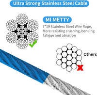 Tie Out Cable for Dog,20FT Dog Leads with Swivel Hook and Shock Spring,Heavy Duty Tie Out Cable for Large Dogs Up to 125lbs,Durable Dogs Runner Tether Line for Outdoor,Yard