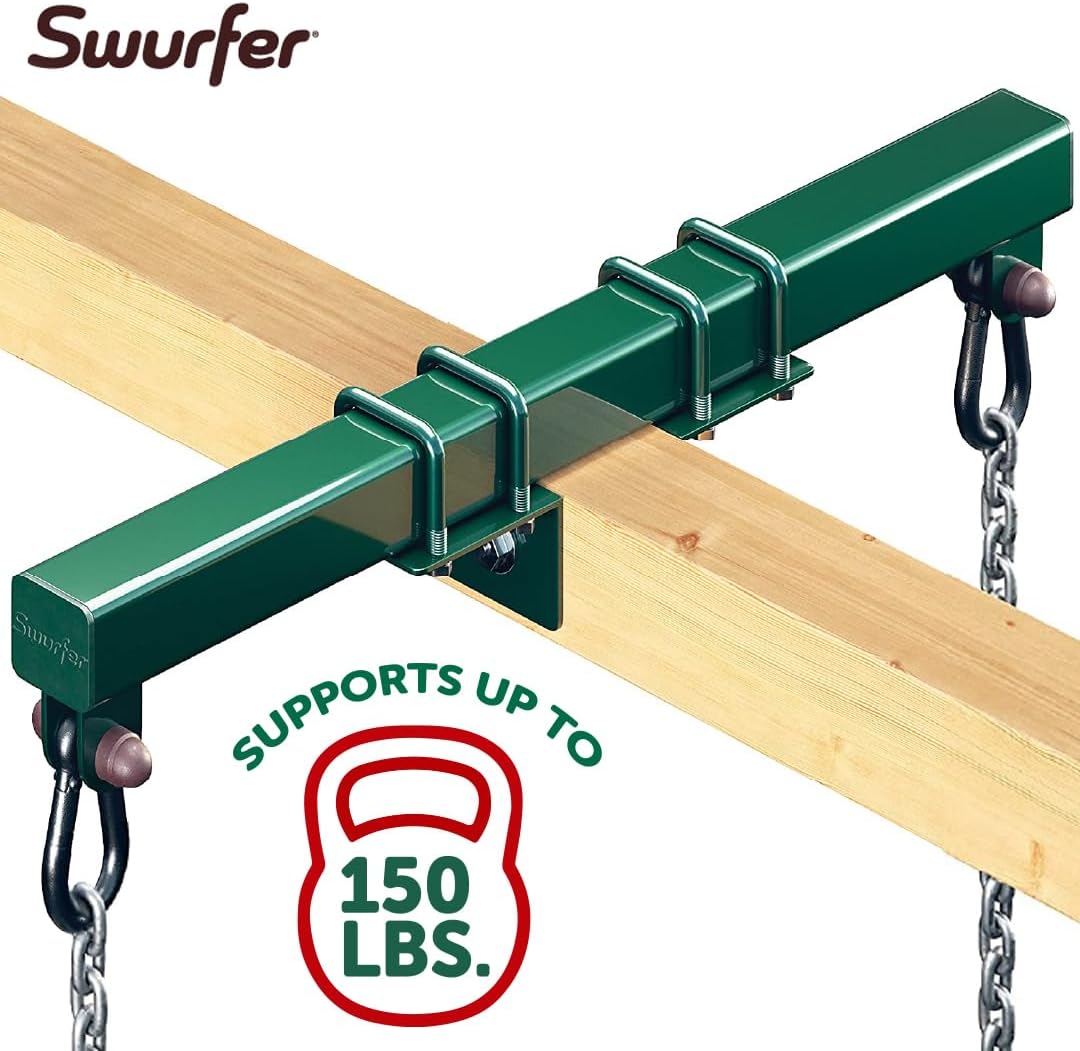 Swurfer green 18 inch adjustable iron swing set conversion bracket with nylon swing hangers - view 4