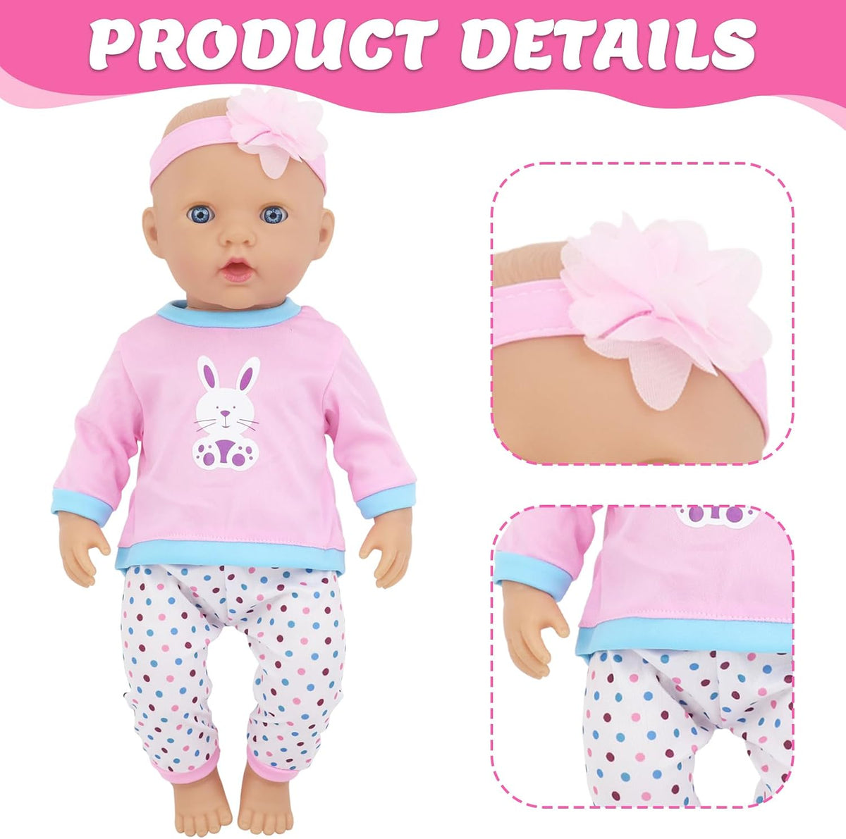 ECORELF 4 Sets Baby Doll Clothes for 14-18 Inch Dolls – Fun for Kids & Family - 3 Sets - image 4