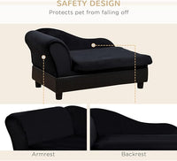 PawHut Luxury Fancy Dog Couch with Hidden Storage, Small Dog Sofa Bed with 2" Soft Foam, Modern Pet Furniture for Puppies & Little Breeds, Black