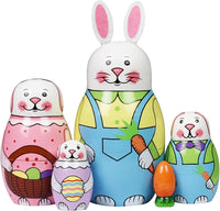 HYCLES Nesting Dolls Russian Matryoshka Wood Stacking Nested Set - ⑥ rabbit