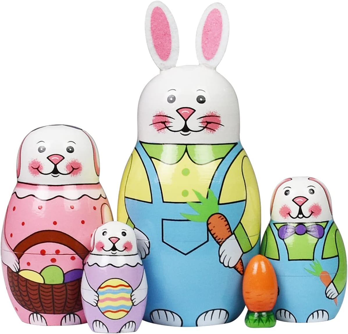 HYCLES Nesting Dolls Russian Matryoshka Wood Stacking Nested Set - ⑥ rabbit