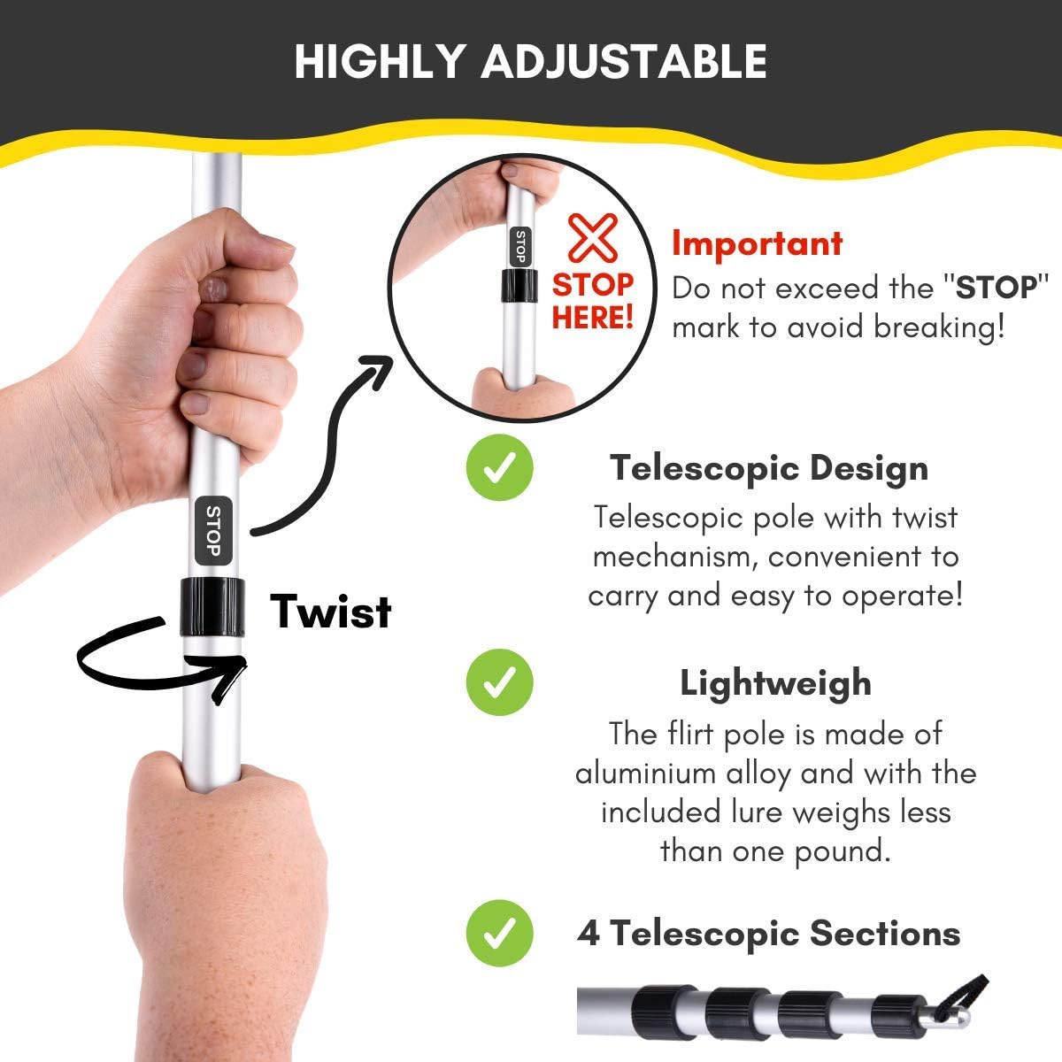 YES4QUALITY Flirt Pole for Dogs - Flirt Pole - image 4