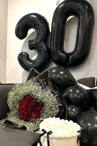 Number Balloons Blue 7 Balloon Numbers 40 inch for 7th Birthday - Black / Number 3 - image 2