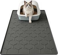 Silicone Cat Litter Mat 34×22 inch, Easy to Clean, Gray – Daily Care for Cats - 34" X 22" / Black