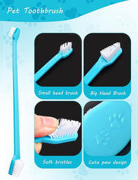 10 Pcs Dual-Headed Pet Toothbrush for Dogs & Cats