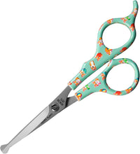 Kenchii Happy Kitty Ball Tip Grooming Scissors for Cats 5.5in Pink – Essentials for Cats - 5.5 Inch / Blue